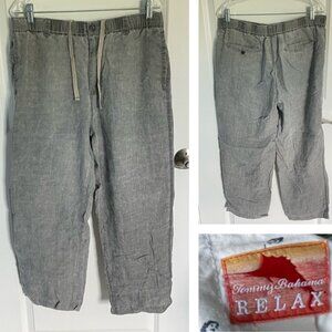 Tommy Bahama Gray Relax Linen Drawstring Beach Pants - 29490